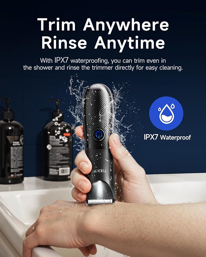Manscape Trimmer for Men - No Nicks Electric Razor-Shaver for Balls/Pubic/Groin/Legs/Chest Hair Removal w/Light & Ceramic Blade, IPX7 Waterproof Full Body Hair Groomer USB-C Charging, Gifts for Men