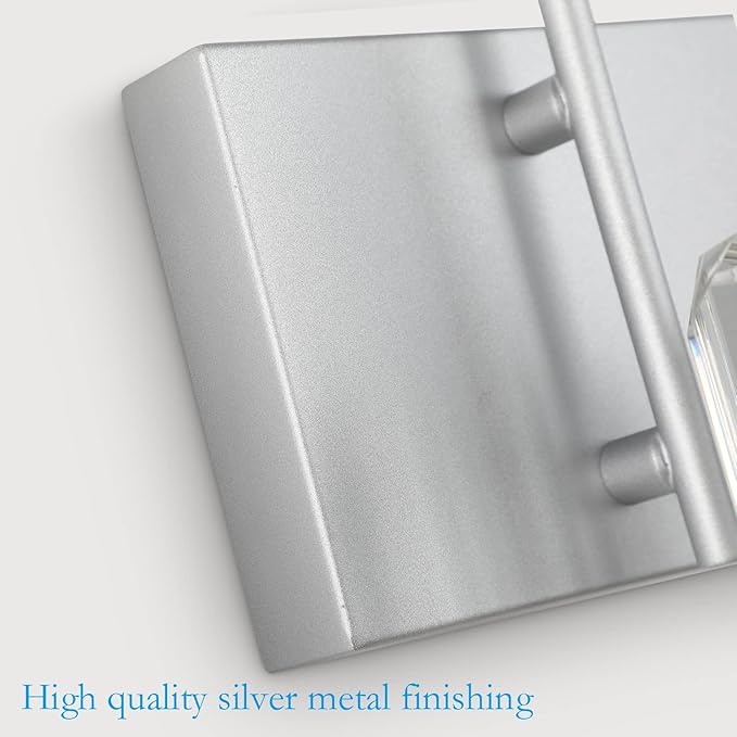 Ralbay Crystal Vanity Light - 3 Light, 24'' Modern Silver Bathroom Vanity Light Fixtures Over Mirror Wall Lights