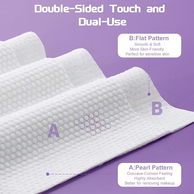 Disposable Face Towel 400 Count, Soft Cotton Face Towels, Dry Wipes Facial Cloths Towelettes for Washing and Drying, Lint Free Facial Tissue for Skincare, Makeup Remover and Cleansing