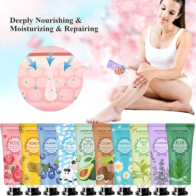 20 Pack Mini Body Lotion Gift Bulk for Dry Skin,Travel Size Small Body Cream With Shea Butter Natural Fragrance Moisturizing Body Lotion for Women Men,Easter Basket Stuffers for Her Thank You Gift