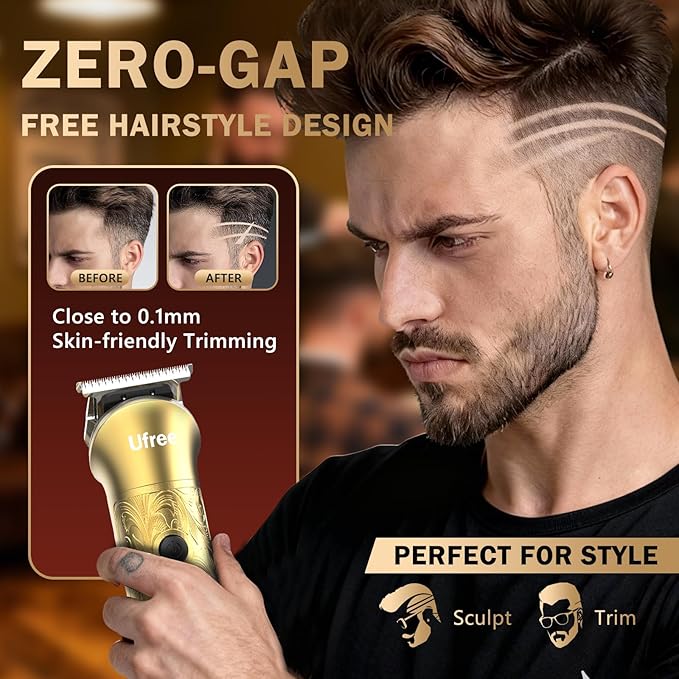 Ufree 8 in 1 Professional Hair Cutting Kit, Hair Clippers for Men, Cordless Clippers and Trimmers Set, Beard Trimmer, Electric Shaver with Rechargeable, Grooming Gifts for Barber & Home Use