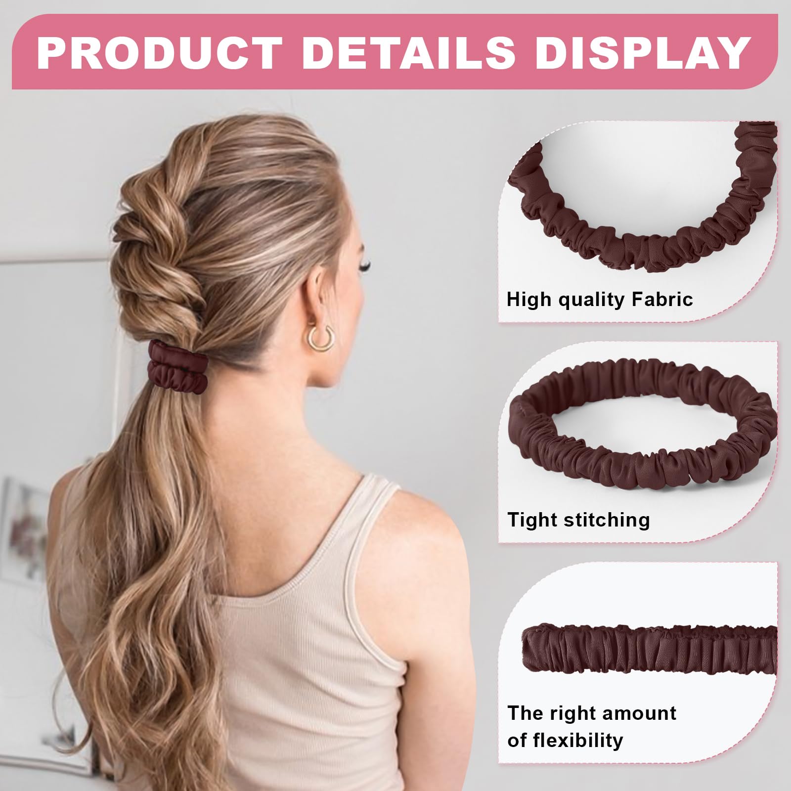 6Pcs Silk Hair Ties 100% Pure Mulberry Silk Scrunchies for Women Girls