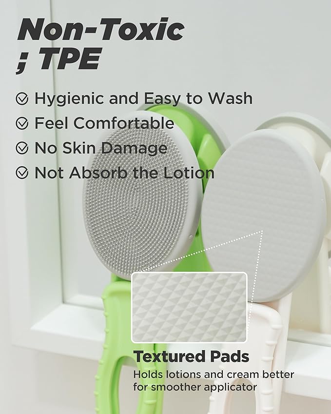 DOWMI Lotion Applicator Refill Replacement Pads - Lotion, Cream & Ointment Applicator for Hard-to-Reach Areas, Easy-to-Clean, Includes 2 Types of Pads