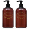 Bottiful Home 16 oz Plastic Shampoo Conditioner Dispensers (Amber)