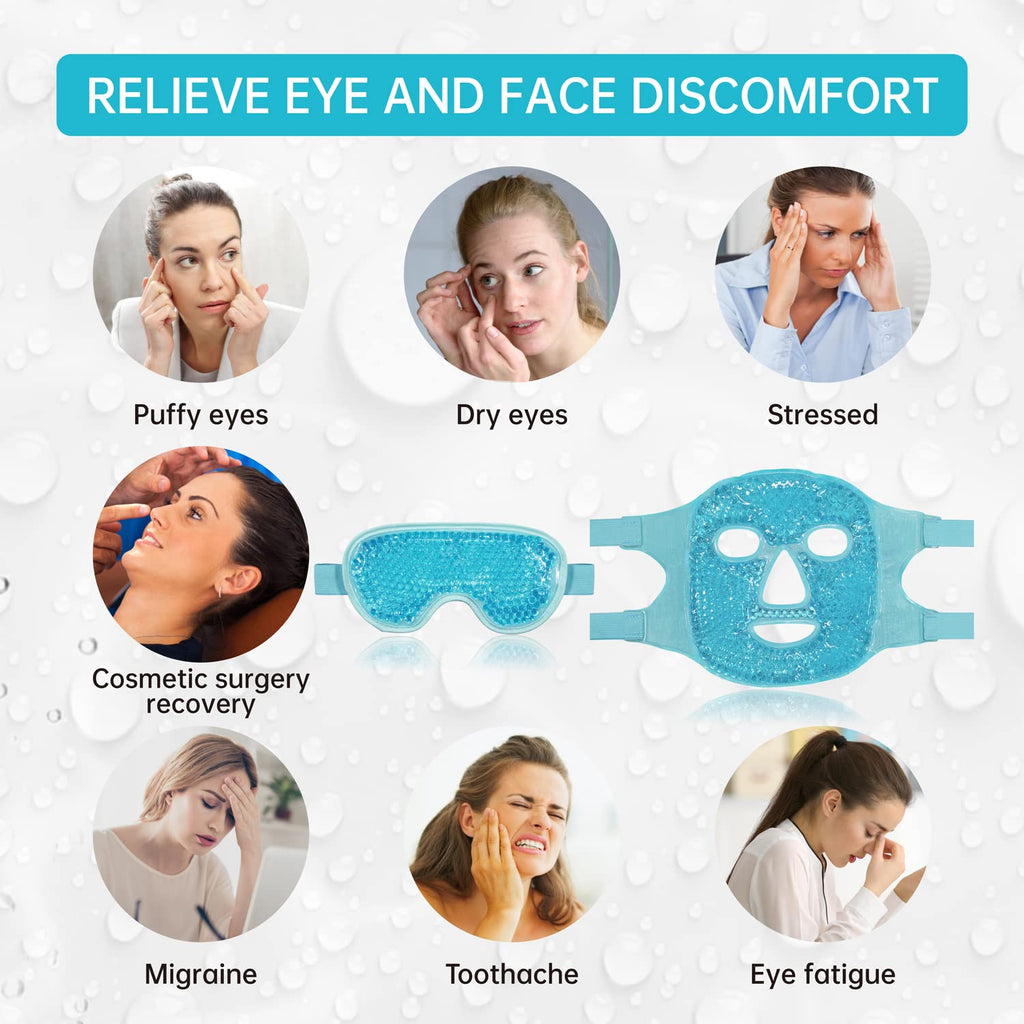 ZNÖCUETÖD Cooling Mask Ice Pack for Face Eye, Hot Cold Compress for Face