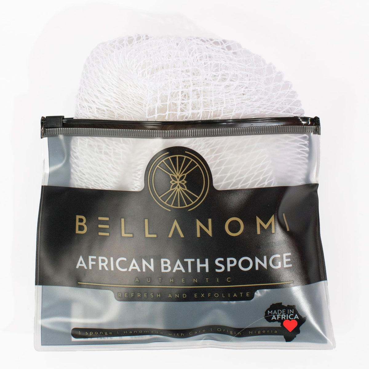 BELLANOMI African Exfoliating Net Sponge, Authentic, Ethically sourced from Nigeria, 45 inches Long, Back Scrubber for Daily use (Seafoam)