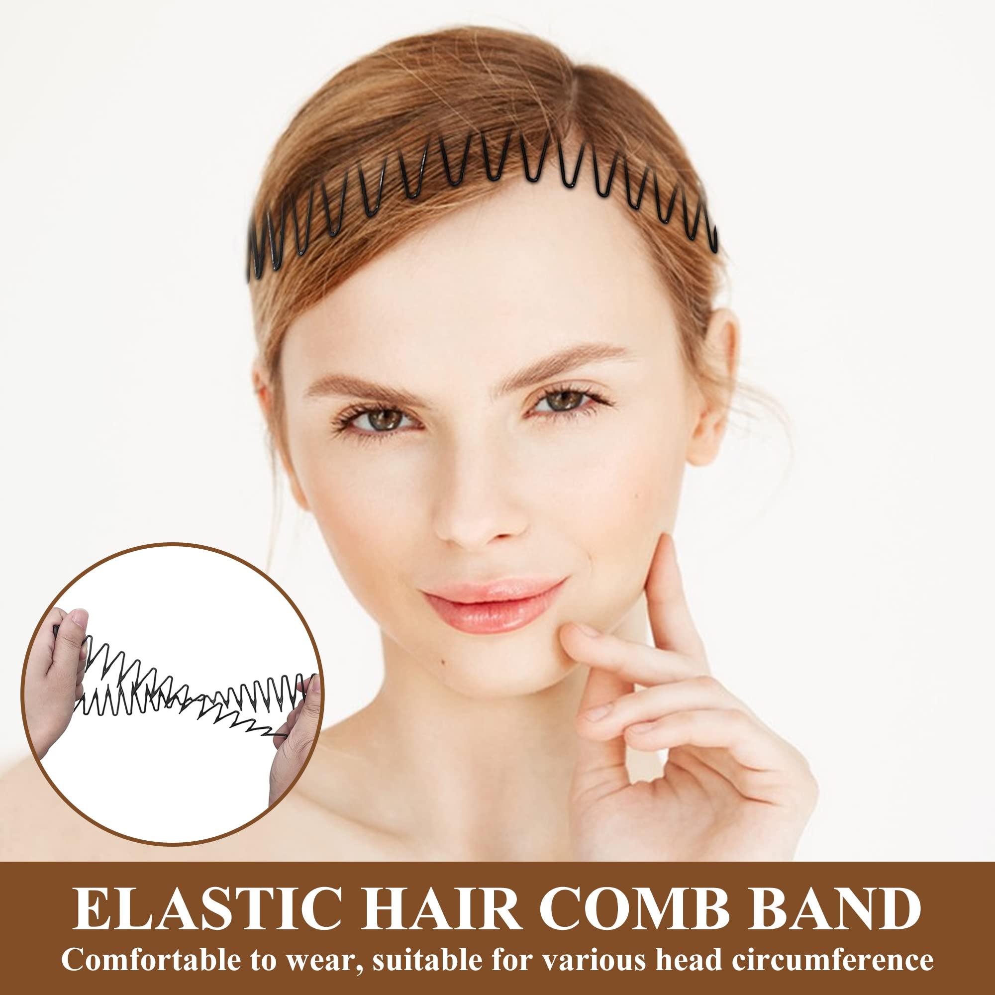 Soft 'N Style Flexible Headbands Stretch Headband Headbands Women (3pc-MixBrown)