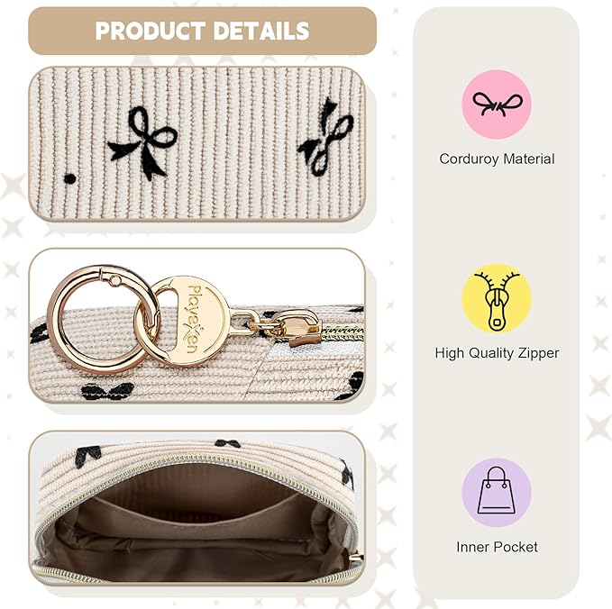 Period Bag for Teen Girls, Corduroy Sanitary Napkin Storage Bag, Menstrual Pad Pouches Tampon Holder for Purse (Bunny)