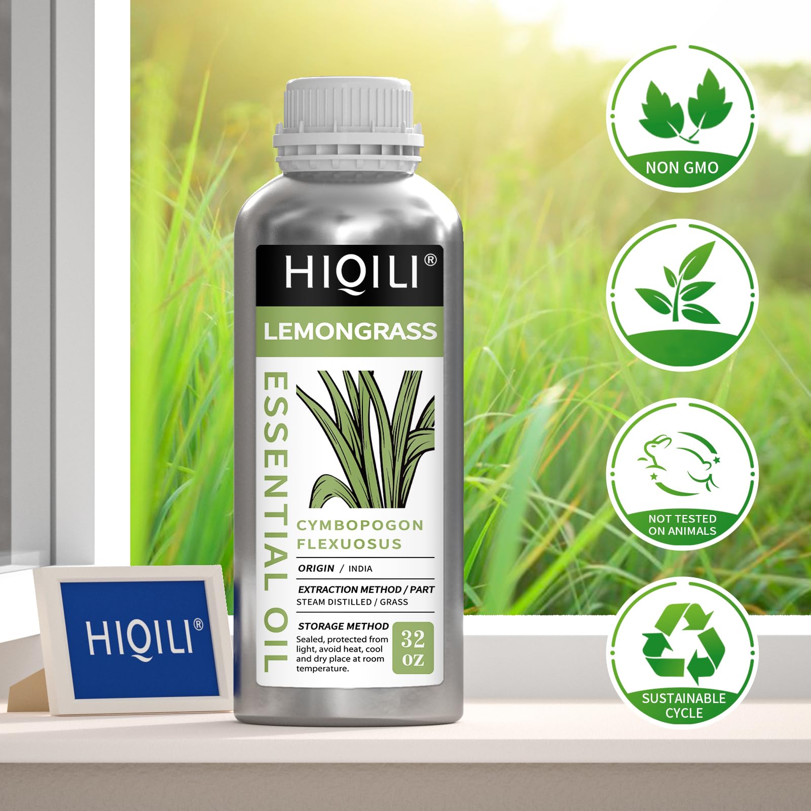 HIQILI Lemongrass Essential Oil Large Capacity for Body Massage