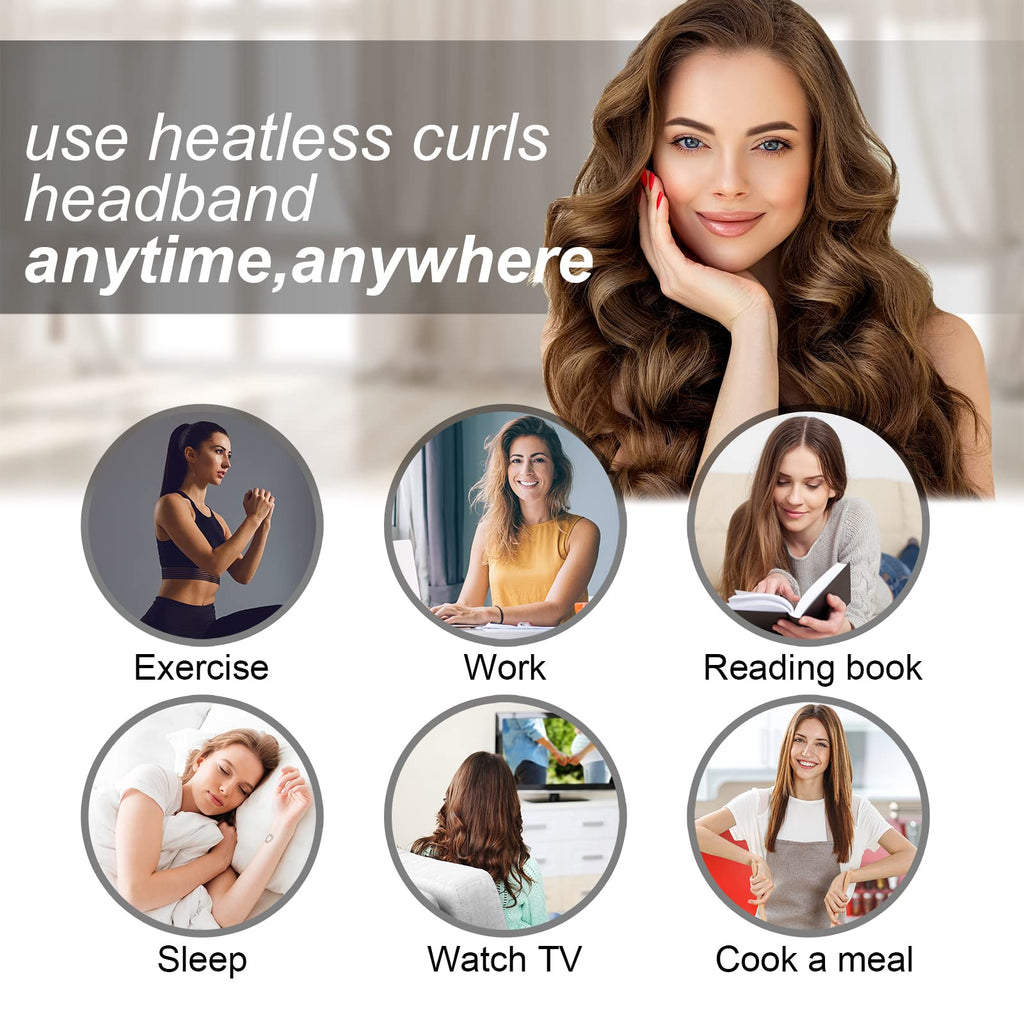CORATED No Heat Curlers, Heatless Curls for Long Hair, Heatless Curling Rod Headband You Can Sleep In, Silk DIY Hair Styling Tools Kit