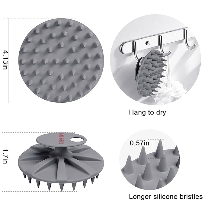 One-piece Silicone Scalp Massager Shampoo Brush Hair Wash Scrubber, 4pcs