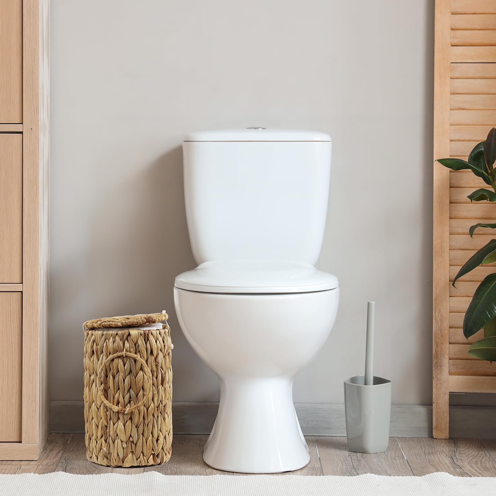Water Hyacinth Toilet Paper Storage Basket with Lid