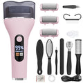 Electric Callus Remover for Feet Rechargeable Portable Electronic Foot File Pedicure Tools 16 in 1 Foot Callus Remover Kit Foot Scrubber to Remove Dead Skin (Pink)