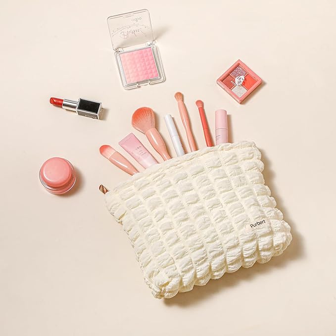 Purbert Bubble Cloud Makeup Bag - Large Capacity Travel Cosmetic Organizer