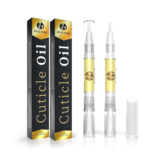2-Pack Cuticle Oil Pen with Vitamin E – Nail & Cuticle Moisturizing Oil – Mess-Free Brush Pen for Dry Cuticles & Nails – Manicure & Pedicure Nail Care