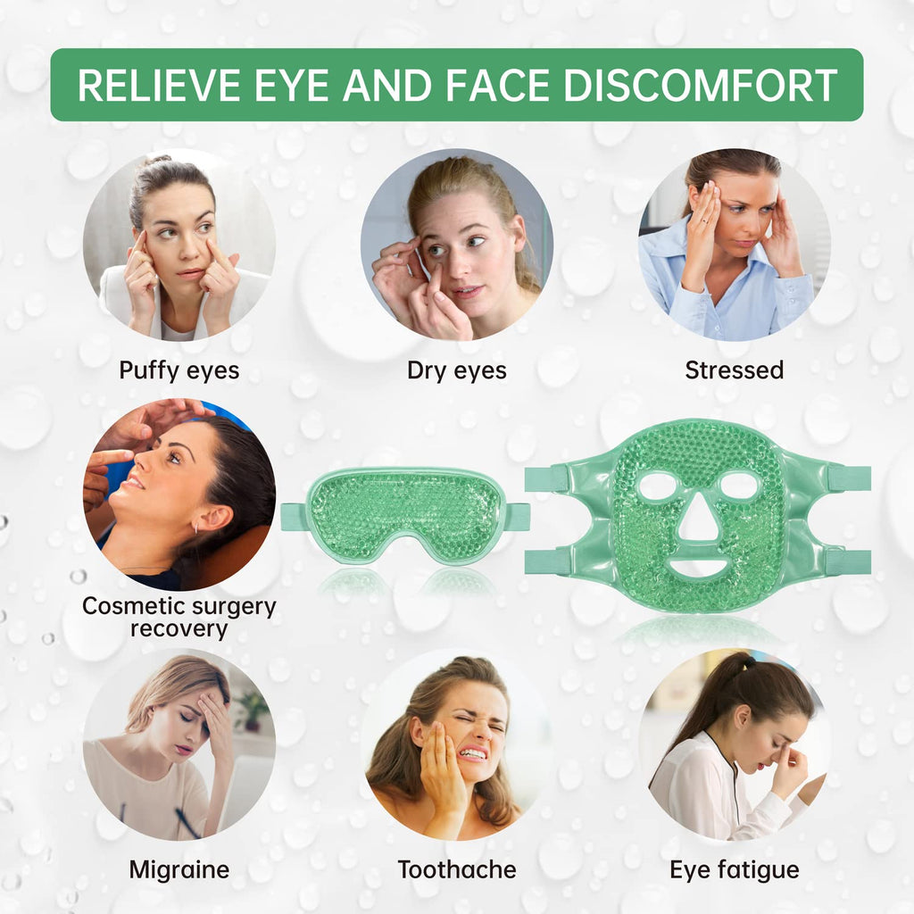 ZNÖCUETÖD Cooling Mask Ice Pack for Face Eye, Hot Cold Compress for Face