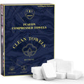 Fcaeon Disposable Face Towels 50 Count Compressed Towel Tablets 12×9 Inch Washcloths for Men Skincare Cleansing Hotel Stay Vacation Daily Use Gym Fitness Travel Essentials Outdoor Sports Cloths (Blue)