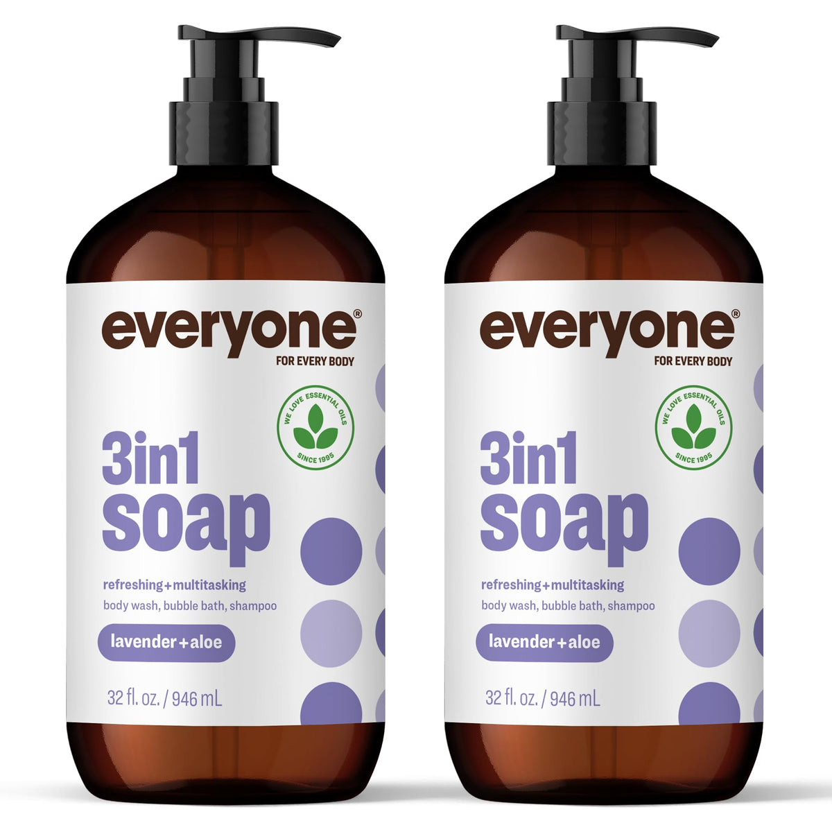 Everyone 3-in-1 Body Wash Shampoo Bubble Bath Vanilla Lavender 2oz 12-Pack
