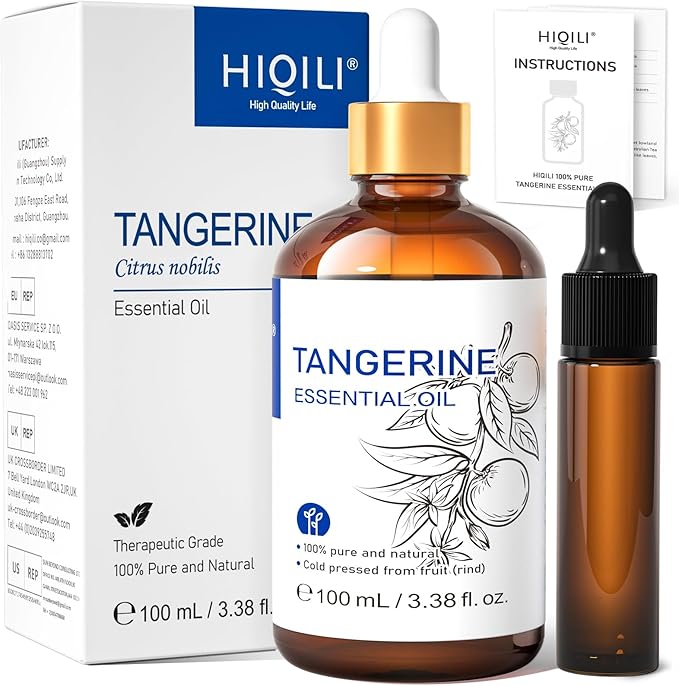 HIQILI Tangerine Essential Oil for Aromatherapy, Skin Care, Diffuser,