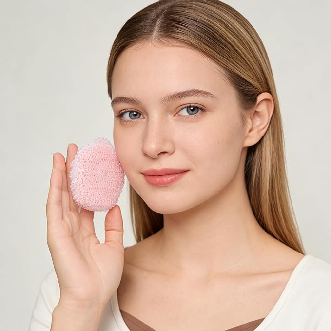 Face Scrubber & African Net, Silicone Exfoliating Brush for Men Women, Facial Cleansing Brush, Manual Waterproof Cleansing Skin Care, Blackhead Removing Pore Cleansing Massaging Face Brushes