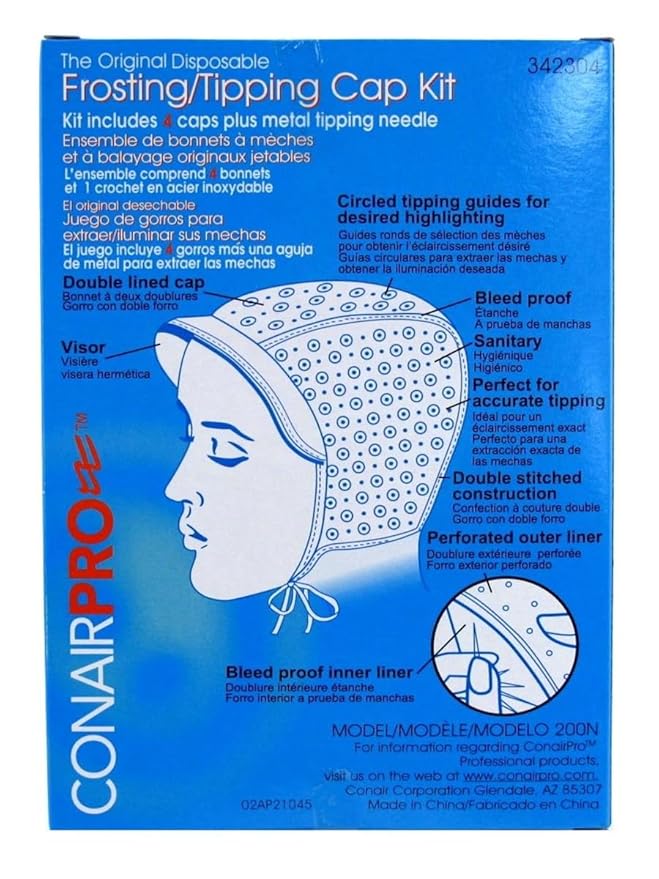 Conair Pro Frosting/Tipping Cap, 4 Count