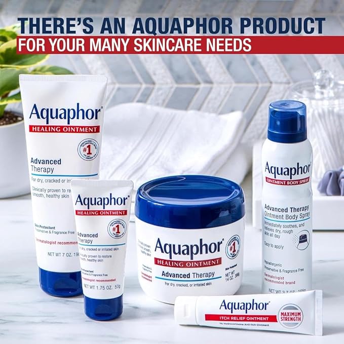 Aquaphor Advanced Therapy Ointment Body Spray, Fragrance Free, Hypoallergenic, Spray Moisturizer for Dry Skin, Moisturizes and Heals Dry, Rough Skin, 3.7 Oz Can (Pack of 2)