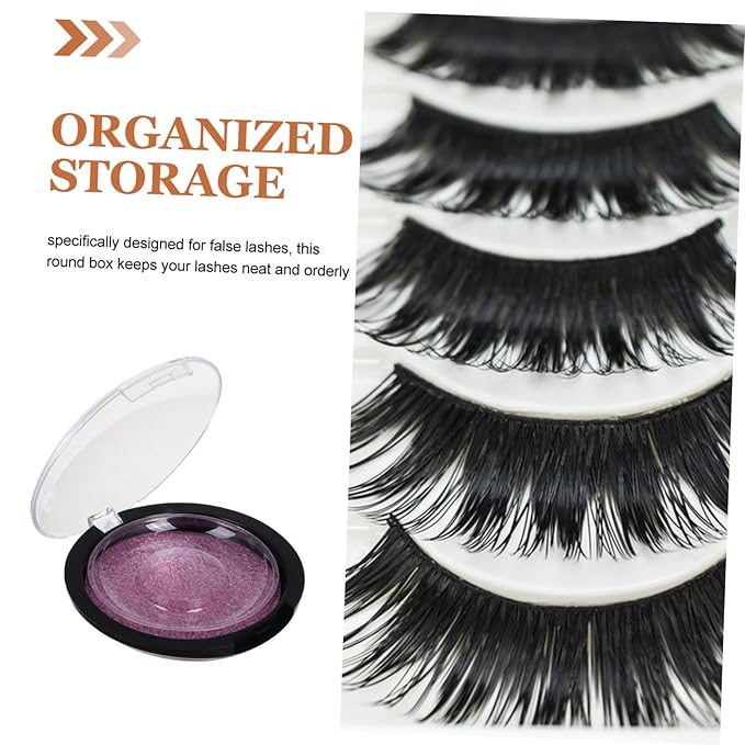 FOMIYES 5pcs Round Faux Lash Box Durable Eyelash Case for Organized Storage of False Eyelashes Portable and Compact Design for Travel and Daily Makeup Use