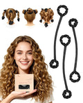 BONNET QUEEN 3 Pack Small Satin Heatless Hair Curler for Medium to Long Thick Hair, Heatless Curls Overnight, Hair Curlers to Sleep In, Damage-Free Small Curls with Built-in Scrunchie, Black