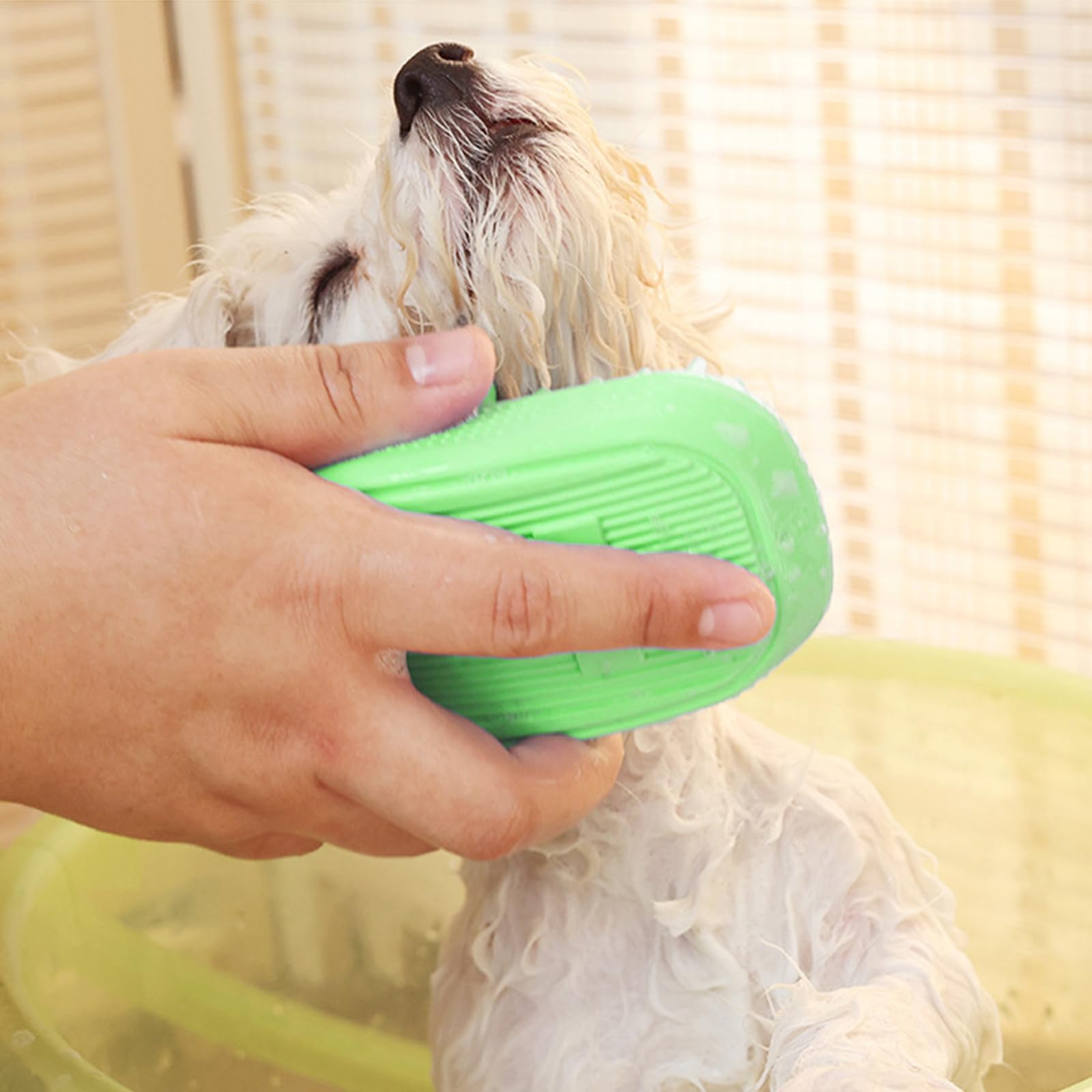 Yintoper Dog Bath Brush Pet Silicone Shampoo Brush
