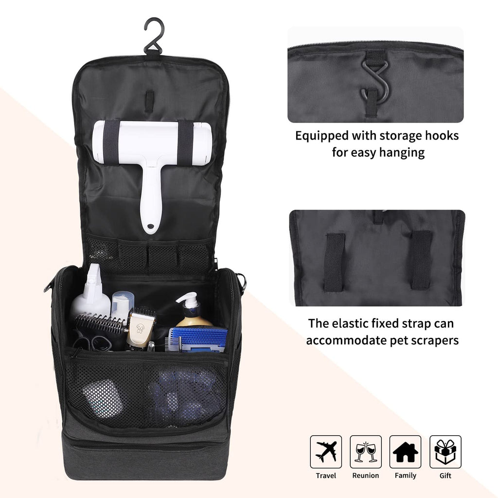 Dog&Cat Grooming Supplies Bag,Adjustable Compartments Grooming Bag for Pet