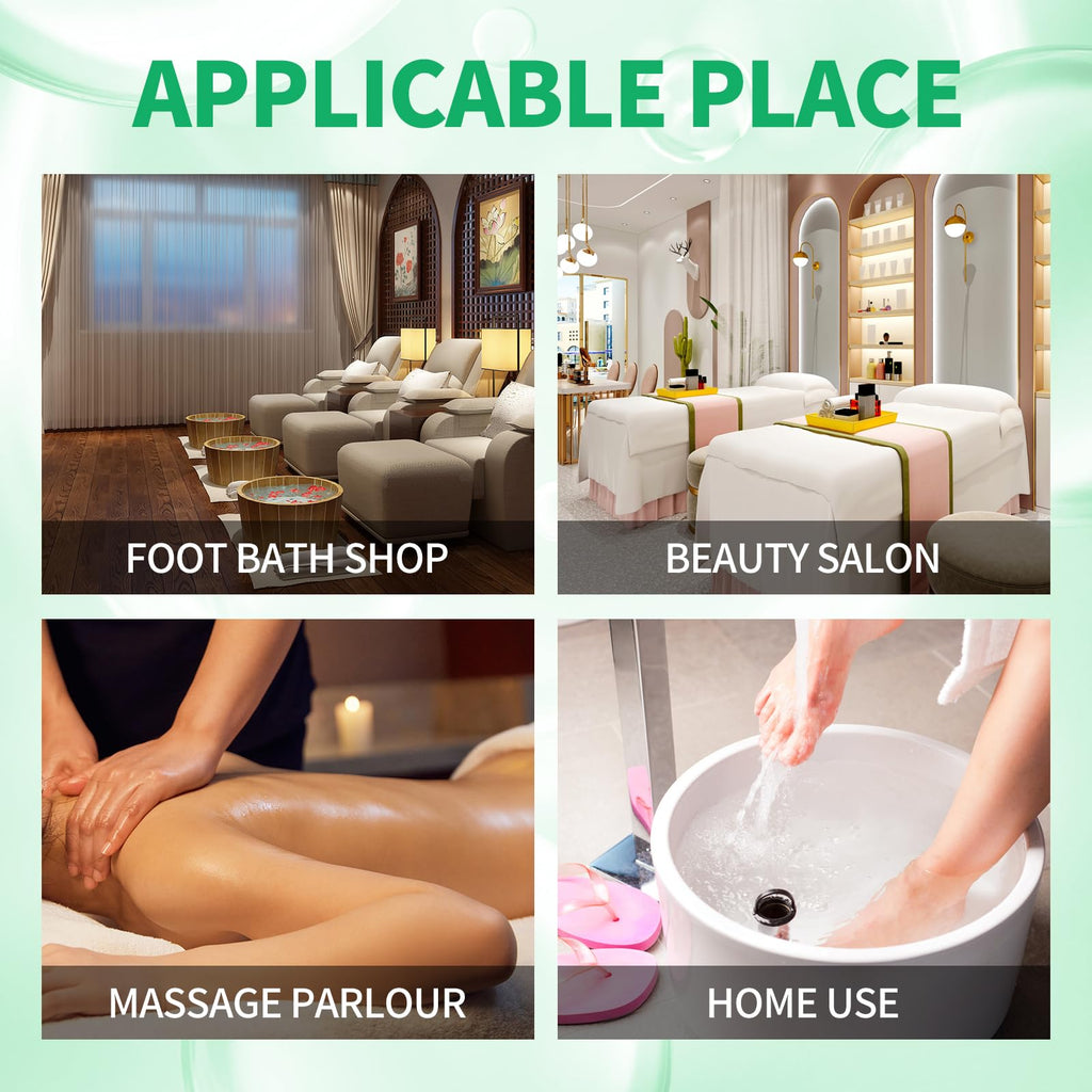 nbc BeautiLab Pedicure Kit Foot Soak Set: Bubble Salt, Sugar Scrub, Massage Mask, Massage Lotion in a Box, 4 Step Foot Spa Kit for Dry Feet,Tired Feet（3 Set Eucalyptus)