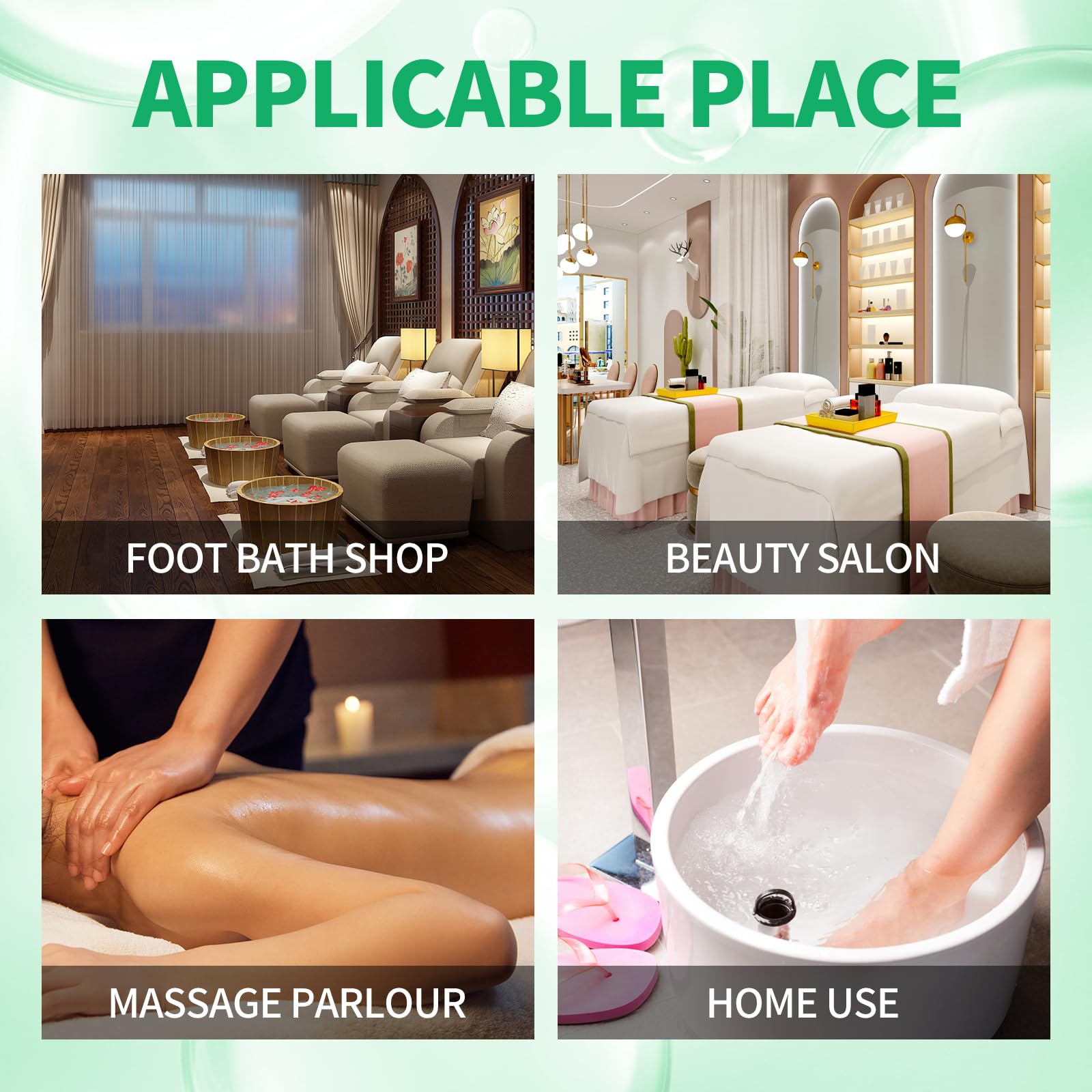 nbc BeautiLab Pedicure Kit Foot Soak Set: Bubble Salt, Sugar Scrub, Massage Mask, Massage Lotion in a Box, 4 Step Foot Spa Kit for Dry Feet,Tired Feet（3 Set Eucalyptus)