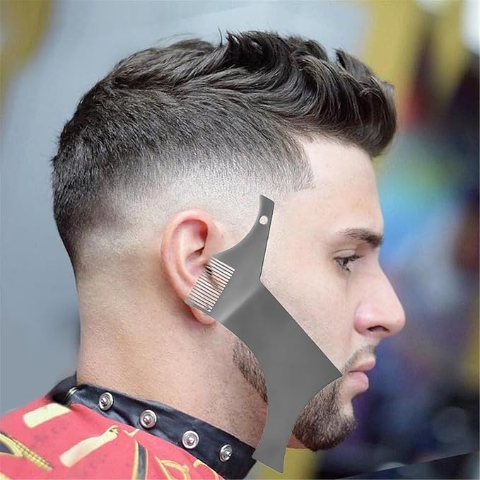 Stainless Beard Template Guide Beard Comb For Man Flexible Beard Shaping Trimmer Tool