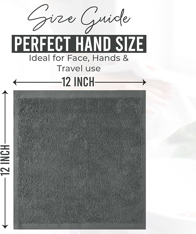 DAN RIVER 12 Pack Wash Cloths for Showering [12x12] - 100% Cotton Washcloths Premium Quality Flannel Face Cloths for Bathroom, Highly Absorbent and Soft Feel Wash Clothes, Assortment 1