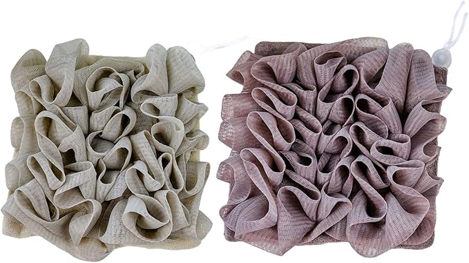 Bath Pouf Soap Holder Sponge Loofah Sponge for Smooth Skin Gentle Lathering Cleansing Shower Pouf with Soap Slot