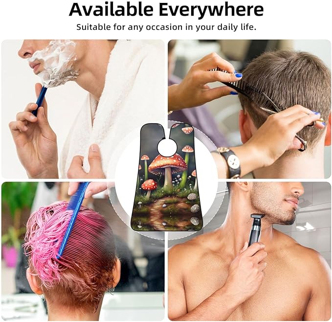Pansy Perfection Print Beard Bib Shaving Apron, Beard Hair Trimming Cape Gift For Dad