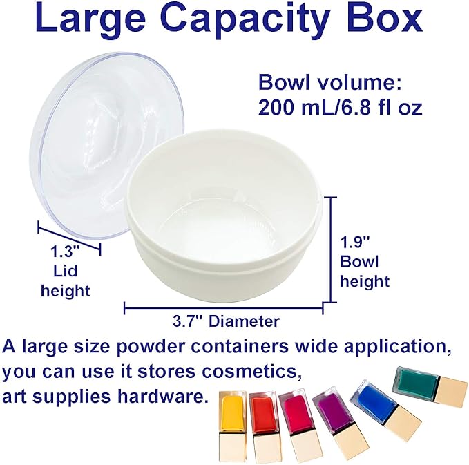 Storage Body Powder Container, Large 3.5" Fluffy Body After-Bath Powder Case, Baby Care Face/Body Villus Powder Puff Box, Makeup Cosmetic Talcum Powder Container with Hand Holder (White)