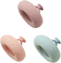 Soft Sunflower Bath Ball with Suction Cup Hook, 3D Textured Mesh Exfoliating Bath Sponge Cleaning Brush，New Silicone Massage Center for Deep Cleansing (Flesh Pink+Light Cyan+Purple)