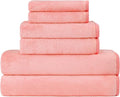 Orighty 6-Piece Towel Set - Soft & Lightweight - 2 Bath Towels, 2 Hand Towels, and 2 Wash Cloths - Absorbent & Quick Drying Microfiber Towel for Multipurpose, Bathroom, Gym, Sport, Yoga, Travel - Pink