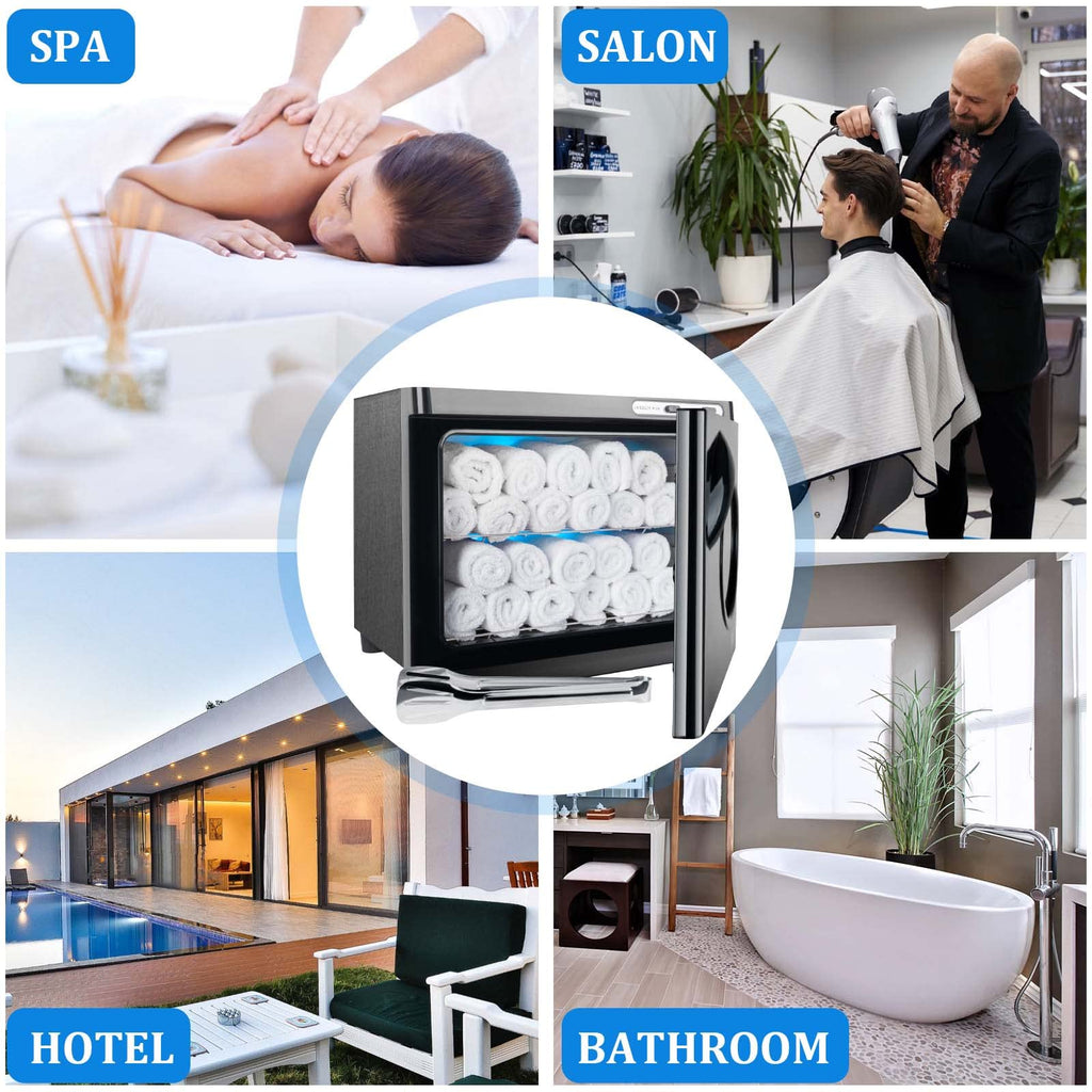 JXSDLIY Hot Towel Warmers for Spa 23L Large Capacity Hot Towel Cabinet with See-Through Window Towel Steamer for Facials Massage Salon Bathroom Barber Beauty Steam Towel Warmer (black)
