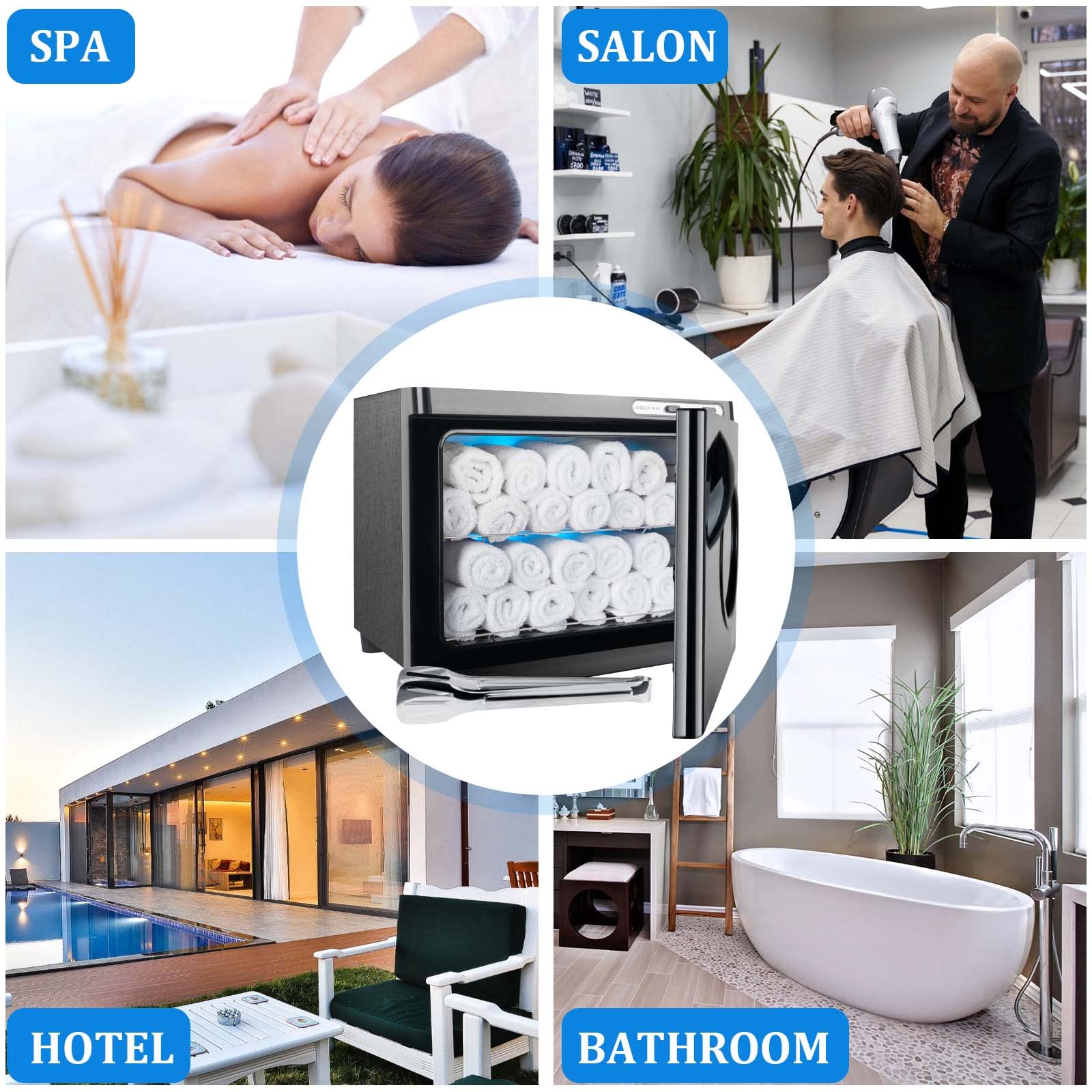 JXSDLIY Hot Towel Warmers for Spa 23L Large Capacity Hot Towel Cabinet with See-Through Window Towel Steamer for Facials Massage Salon Bathroom Barber Beauty Steam Towel Warmer (black)