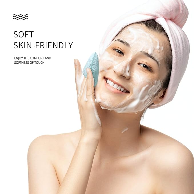 DAGEDA 2Pcs Konjac Facial Sponge,Deep Pore Cleansing,Exfoliating Blackheads