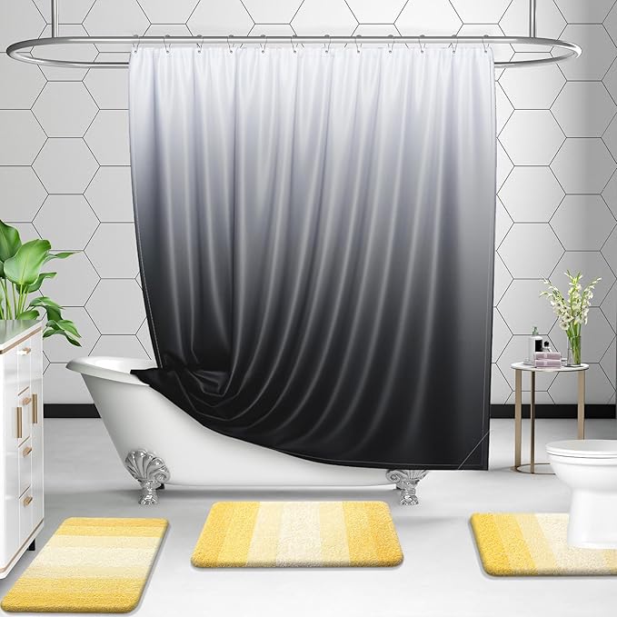 OLANLY Microfiber Bathroom Rugs Sets 3 Piece, 36"x24"+24"x16"+24"x20"
