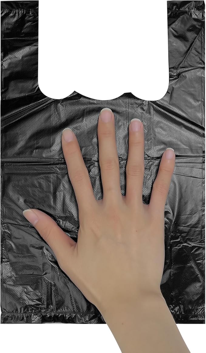 Personal Disposal Bags, Sanitary Napkin Bags Black Little Waste Bags, 200 Pack, Plastic Trash Bags with Handles for Feminine Tampons Hygiene Products