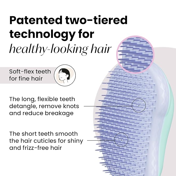 Tangle Teezer Original Detangler Brush for Fine & Fragile Hair, Mint Violet