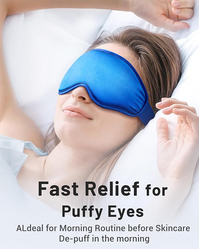 Cooling Eye Mask for Puffy Eyes: Fsa Eligible Items Hsa, Face Ice Eye Pack for Migraine After Surgery Relief - Reusable Cold Compress for Headaches Puffiness - Comfortable Weighted Fit Gel Sleep Mask