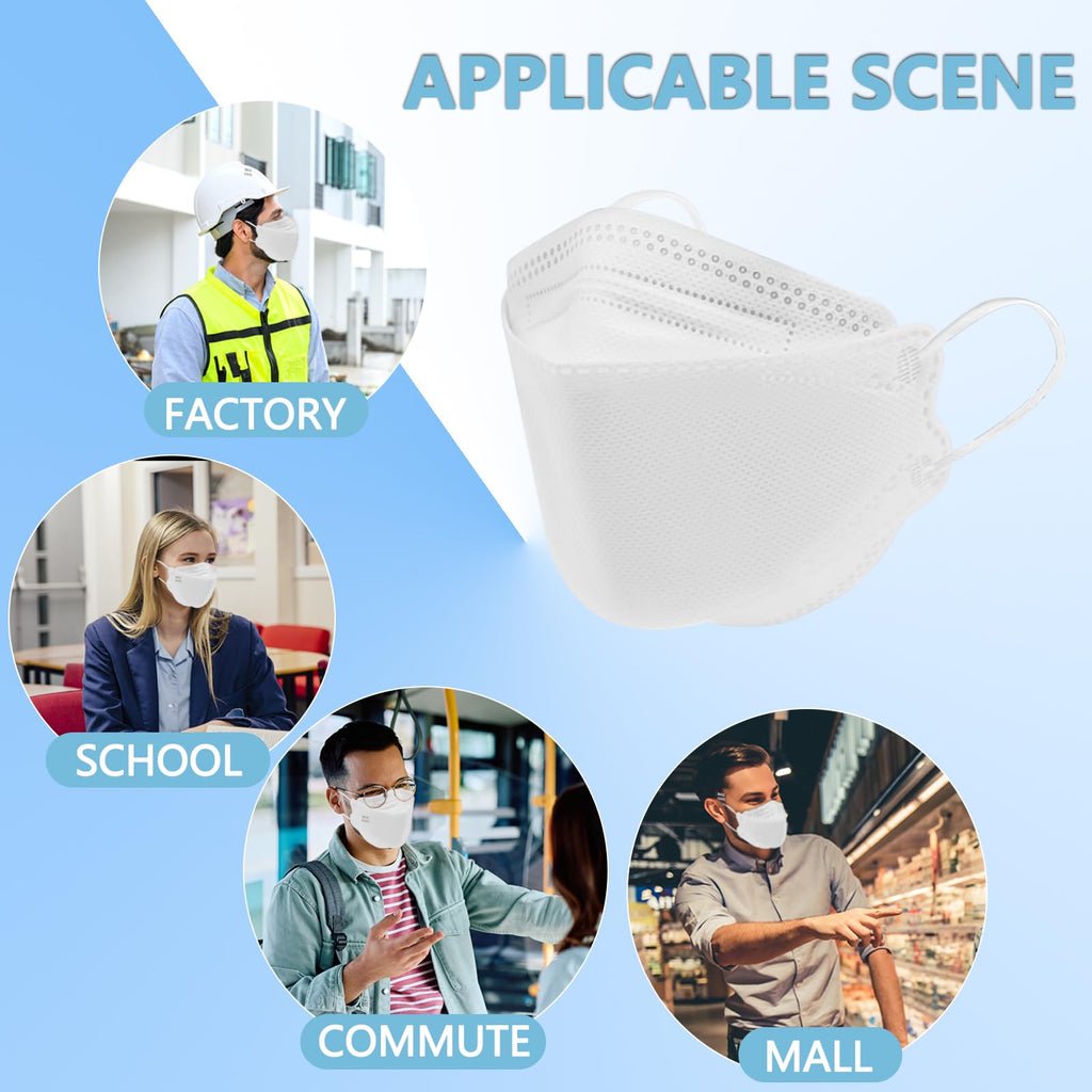 Luesay kn95 Face Masks 50 Pack, Breathable Comfortable and Disposable KN95 Mask, White