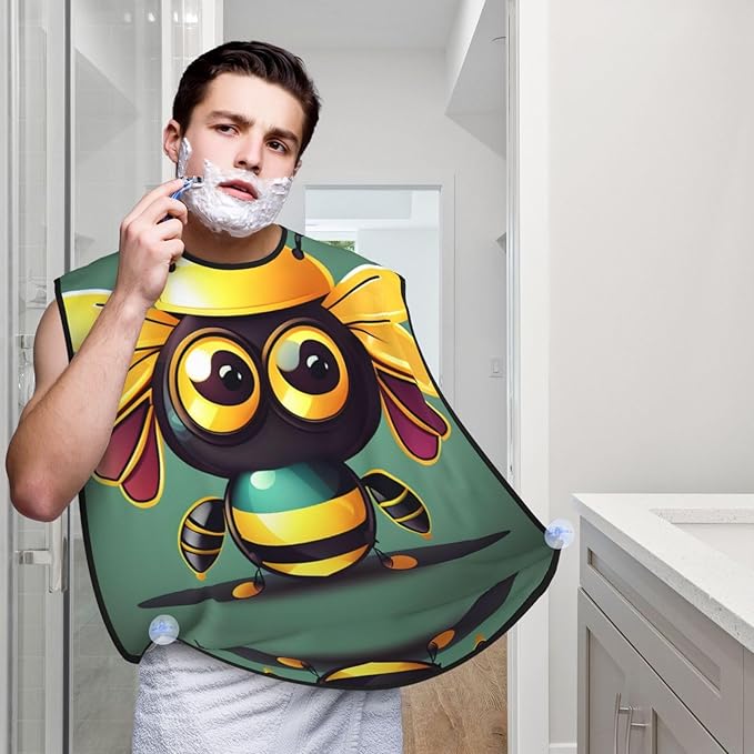 Colorful Giraffe Fans Lovers Print Beard Bib Shaving Apron, Beard Hair Trimming Cape Gift For Dad