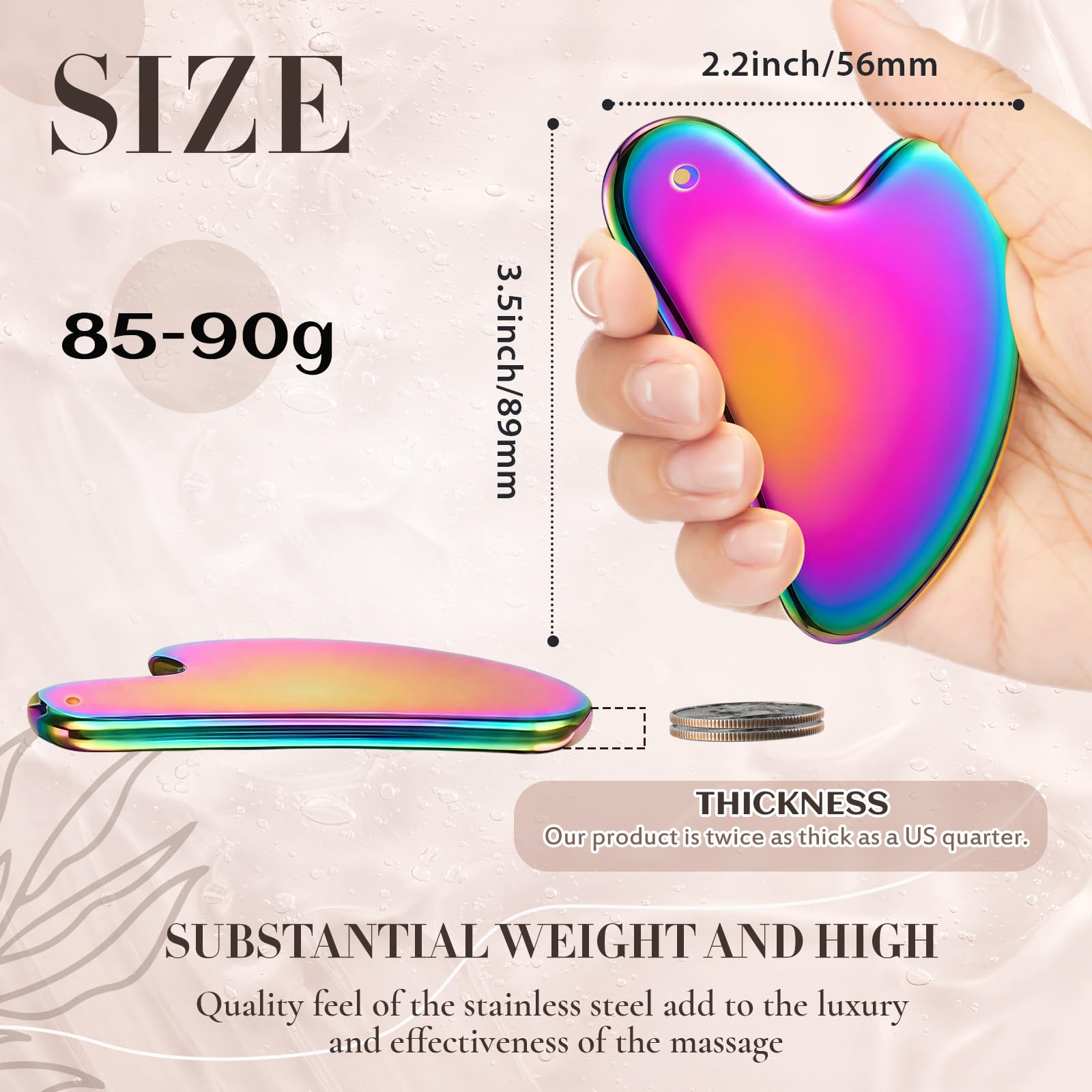 Nuanchu 304 Stainless Steel Gua Sha Facial Tool Rainbow