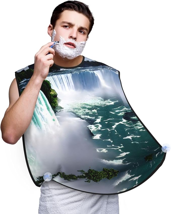 Ocean Fishes Print Beard Bib Shaving Apron, Beard Hair Trimming Cape Gift For Dad